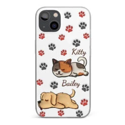 Pawsitively Loved - Dog & Cat Personalized Custom 3D Inflated Effect Printed Clear Phone Case - Gift For Pet Owners, Pet Lovers
