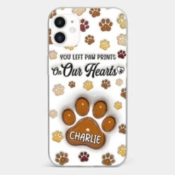 Your Paw Prints Remain On Our Soul - Memorial Personalized Custom 3D Inflated Effect Printed Clear Phone Case - Sympathy Gift For Pet Owners, Pet Lovers -Pawfect House Sale 6784f6dd7bcea 0711bbc8 b33f 4b84 9e0e 07ad97209616