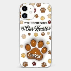 Your Paw Prints Remain On Our Soul - Memorial Personalized Custom 3D Inflated Effect Printed Clear Phone Case - Sympathy Gift For Pet Owners, Pet Lovers -Pawfect House Sale 6784f6e1a513f d7db01c9 611e 4847 9674 37cff6c9308f