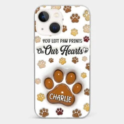 Your Paw Prints Remain On Our Soul - Memorial Personalized Custom 3D Inflated Effect Printed Clear Phone Case - Sympathy Gift For Pet Owners, Pet Lovers -Pawfect House Sale 6784f6e70b458 2528fab5 6b82 4bf2 b3d1 887b231b013f