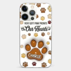 Your Paw Prints Remain On Our Soul - Memorial Personalized Custom 3D Inflated Effect Printed Clear Phone Case - Sympathy Gift For Pet Owners, Pet Lovers -Pawfect House Sale 6784f6ec1881f 117514f5 c8f0 487e 8604 7ef4a6cd2a50