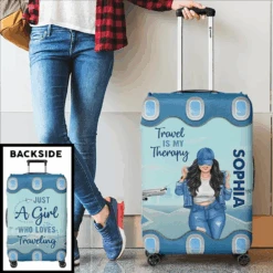 Up In The Clouds, Where I Belong - Travel Personalized Custom Luggage Cover - Summer Vacation Gift, Gift For Adventure Travel Lovers -Pawfect House Sale 67861e5de184d