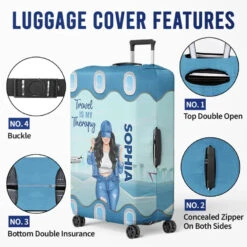 Up In The Clouds, Where I Belong - Travel Personalized Custom Luggage Cover - Summer Vacation Gift, Gift For Adventure Travel Lovers -Pawfect House Sale 67861e607de50