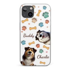 Furry Friends, Forever Loved - Dog Personalized Custom 3D Inflated Effect Printed Clear Phone Case - Gift For Pet Owners, Pet Lovers
