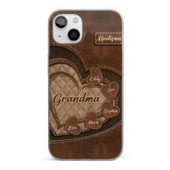 Grandma’s Sweethearts - Family Personalized Custom Clear Phone Case - Gift For Mom, Grandma