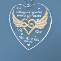 In Our Memories, You Live On - Memorial Personalized Custom Car Ornament - Acrylic Custom Shaped - Sympathy Gift For Family Members -Pawfect House Sale 67886fc72d068