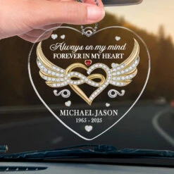 In Our Memories, You Live On - Memorial Personalized Custom Car Ornament - Acrylic Custom Shaped - Sympathy Gift For Family Members -Pawfect House Sale 67886fcdb4779