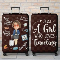 Custom Photo Take Only Memories, Leave Only Footprints - Travel Personalized Custom Luggage Cover - Summer Vacation Gift, Gift For Adventure Travel Lovers