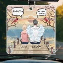 Never Truly Gone, Always With You - Memorial Personalized Custom Car Ornament - Acrylic Custom Shaped - Sympathy Gift For Family Members