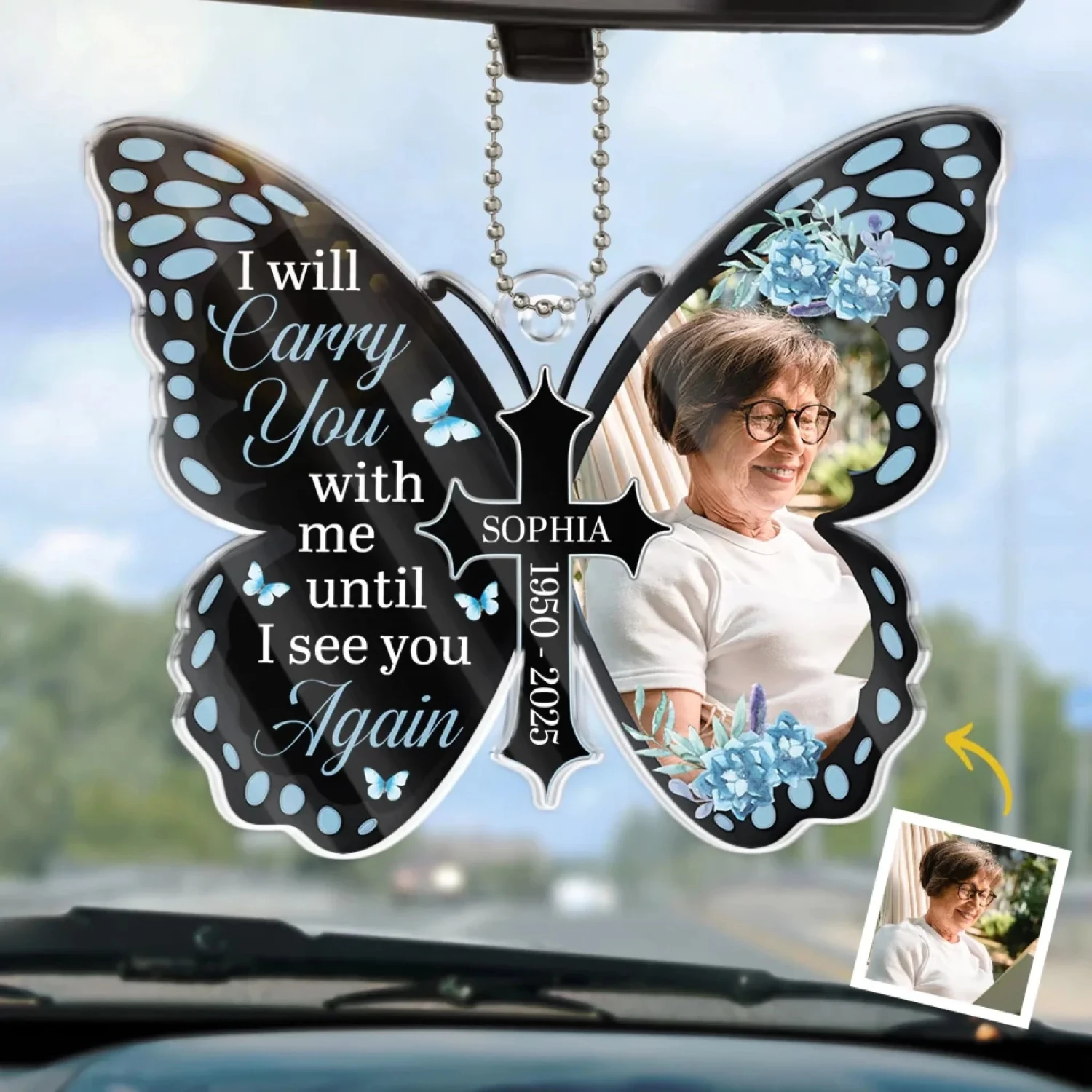 Custom Photo Carry You Wherever I Go - Memorial Personalized Custom Car Ornament - Acrylic Custom Shaped - Sympathy Gift For Family Members 1 Custom Photo Carry You Wherever I Go - Memorial Personalized Custom Car Ornament - Acrylic Custom Shaped - Sympathy Gift For Family Members