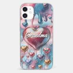 Forever In Grandmother's Heart - Family Personalized Custom 3D Inflated Effect Printed Clear Phone Case - Gift For Mom, Grandma -Pawfect House Sale 678f9822280c6 0feab04d 7238 4cb9 bb2e 91fcd05bfff3