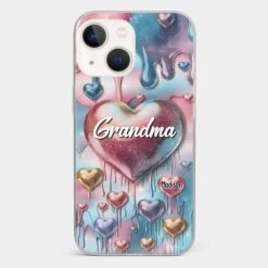 Forever In Grandmother's Heart - Family Personalized Custom 3D Inflated Effect Printed Clear Phone Case - Gift For Mom, Grandma -Pawfect House Sale 678f983a33810 3f2143b0 a865 428d 9372 cdb40b0c3ae7