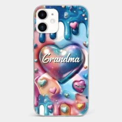 The Love For Grandkids Fills Your Heart Endlessly - Family Personalized Custom 3D Inflated Effect Printed Clear Phone Case - Gift For Mom, Grandma -Pawfect House Sale 678fdd8d8863b 783454ae 38c5 4505 a893 86513da6b3b1