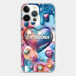 The Love For Grandkids Fills Your Heart Endlessly - Family Personalized Custom 3D Inflated Effect Printed Clear Phone Case - Gift For Mom, Grandma -Pawfect House Sale 678fdd8f4ef81 e505a34a 5d02 406d 945a fea5ee266c17