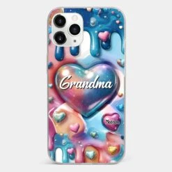 The Love For Grandkids Fills Your Heart Endlessly - Family Personalized Custom 3D Inflated Effect Printed Clear Phone Case - Gift For Mom, Grandma -Pawfect House Sale 678fdd8fdd0c5 1d187248 fbec 461b a565 79ccb5b02cdd