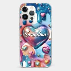 The Love For Grandkids Fills Your Heart Endlessly - Family Personalized Custom 3D Inflated Effect Printed Clear Phone Case - Gift For Mom, Grandma -Pawfect House Sale 678fdd9033fbd 849df818 8b94 4c32 a993 92d29add75a7