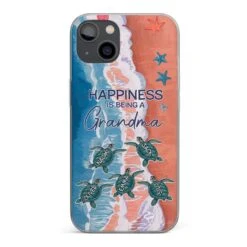 Happiness Is Being A Grandma - Family Personalized Custom 3D Inflated Effect Printed Clear Phone Case - Gift For Mom, Grandma