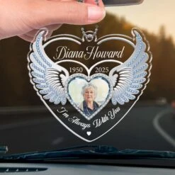 Custom Photo One Day With You, Forever With You - Memorial Personalized Custom Car Ornament - Acrylic Custom Shaped - Sympathy Gift For Family Members -Pawfect House Sale 6790581a48f1d