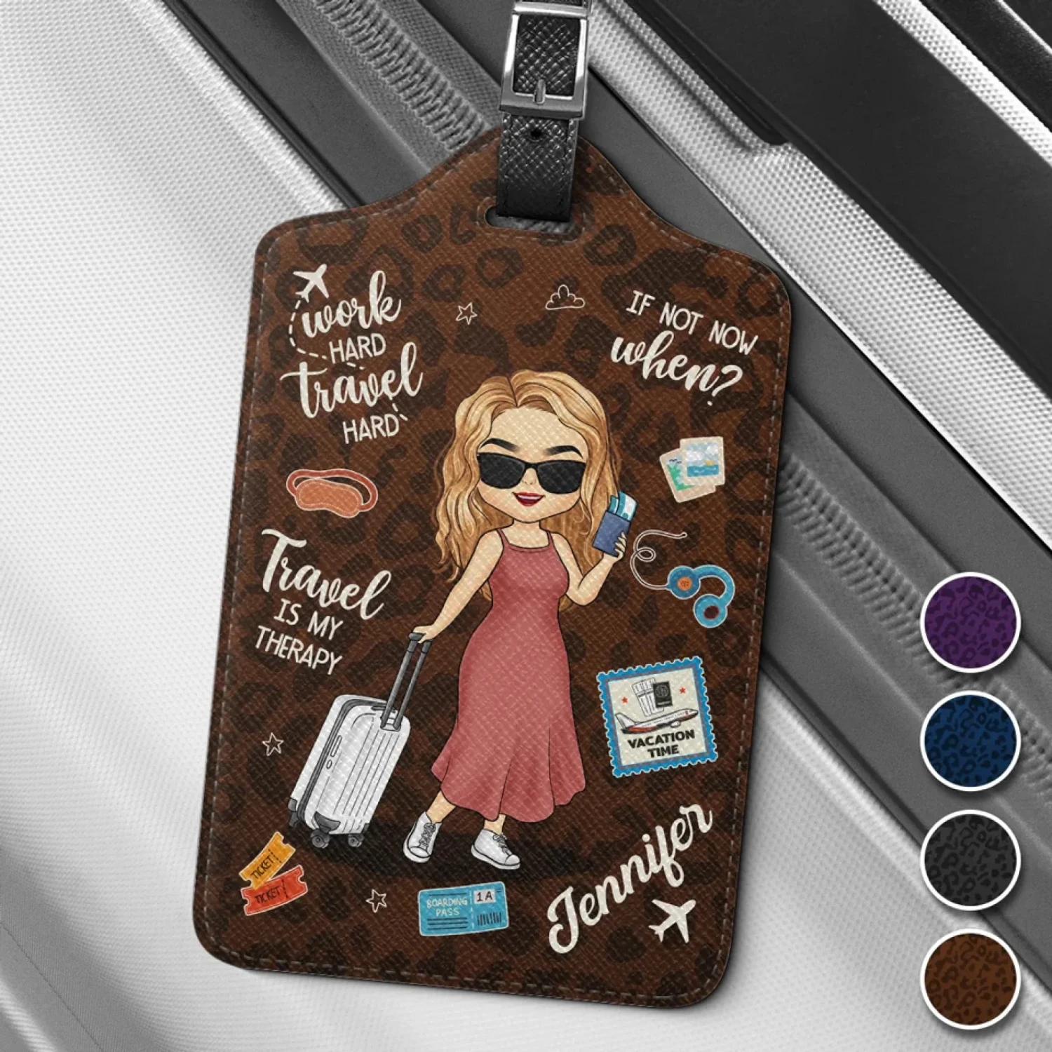 Travel Now Or Never - Travel Personalized Custom Luggage Tag - Holiday Vacation Gift, Gift For Adventure Travel Lovers 1 Travel Now Or Never - Travel Personalized Custom Luggage Tag - Holiday Vacation Gift, Gift For Adventure Travel Lovers