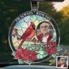 Custom Photo The Love Remains, Though You Are Gone - Memorial Personalized Custom Car Ornament - Acrylic Custom Shaped - Sympathy Gift For Family Members