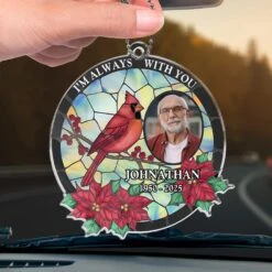 Custom Photo The Love Remains, Though You Are Gone - Memorial Personalized Custom Car Ornament - Acrylic Custom Shaped - Sympathy Gift For Family Members -Pawfect House Sale 679082b89f28e