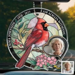 Custom Photo In Our Hearts, You Are Always Near - Memorial Personalized Custom Car Ornament - Acrylic Custom Shaped - Sympathy Gift For Family Members