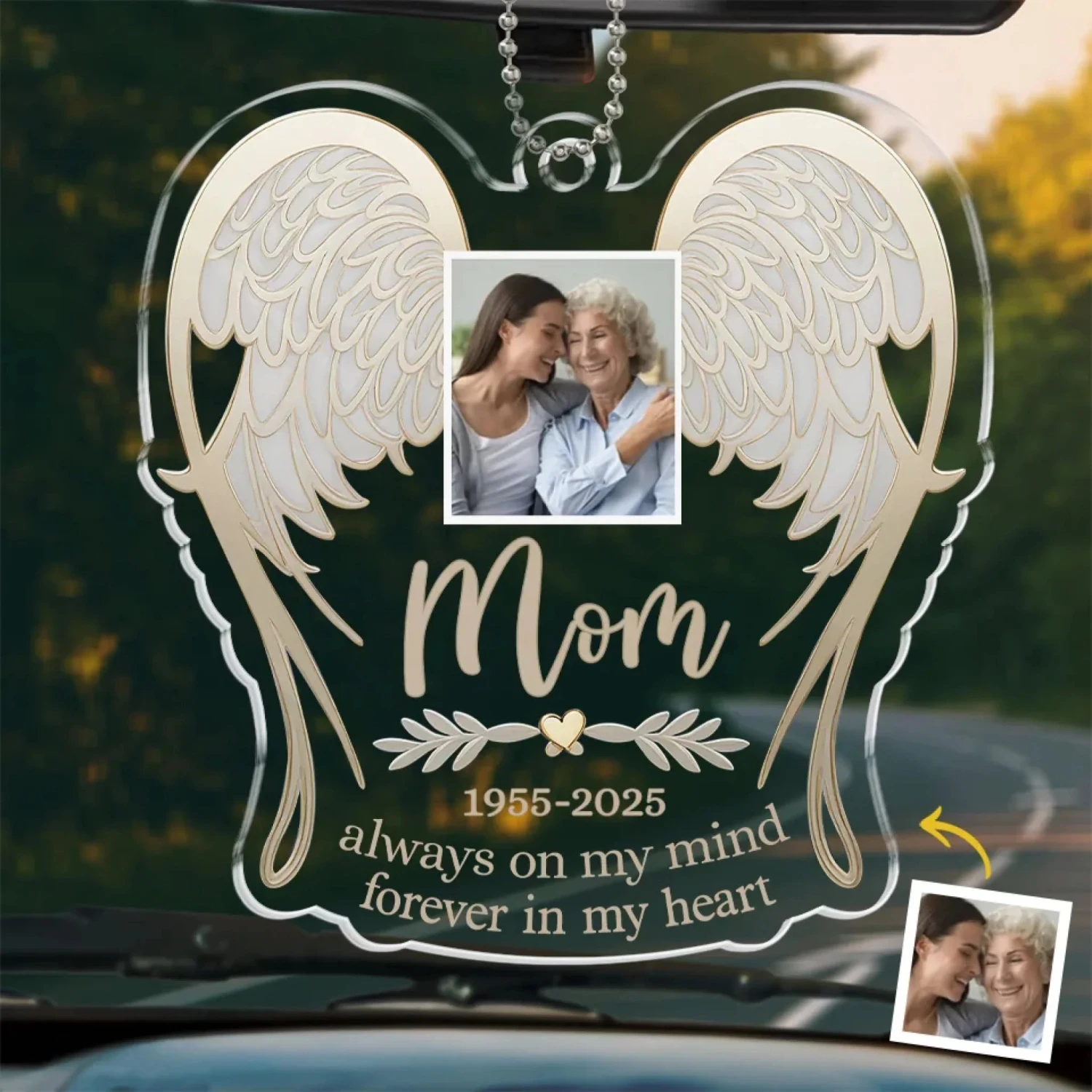 Custom Photo You’re Gone But Never Forgotten, Always On My Mind - Memorial Personalized Custom Car Ornament - Acrylic Custom Shaped - Sympathy Gift For Family Members 1 Custom Photo You’re Gone But Never Forgotten, Always On My Mind - Memorial Personalized Custom Car Ornament - Acrylic Custom Shaped - Sympathy Gift For Family Members