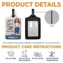 Just A Girl Who Loves To Explore The World - Travel Personalized Custom Luggage Tag - Holiday Vacation Gift, Gift For Adventure Travel Lovers -Pawfect House Sale 6791dfe0e080d