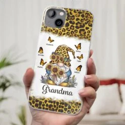 A Gnome’s Wisdom, A Grandma’s Heart - Family Personalized Custom Clear Phone Case - Gift For Mom, Grandma -Pawfect House Sale 6793530205330
