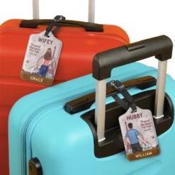 Husband And Wife Travel Partners For Life - Travel Personalized Custom Combo 2 Luggage Tags - Holiday Vacation Gift, Gift For Adventure Travel Lovers, Husband Wife, Anniversary -Pawfect House Sale 67936e2b1acf8