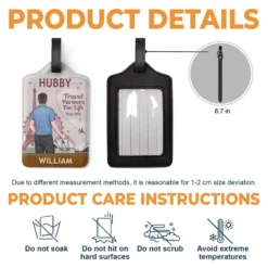 Husband And Wife Travel Partners For Life - Travel Personalized Custom Combo 2 Luggage Tags - Holiday Vacation Gift, Gift For Adventure Travel Lovers, Husband Wife, Anniversary -Pawfect House Sale 67936e2b696af