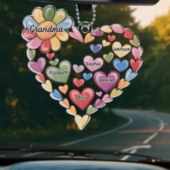 Grandparenting Is Love Without Limits - Family Personalized Custom Car Ornament - Acrylic Custom Shaped - Gift For Mom, Grandma