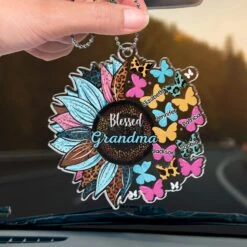 Life Is The Flower For Which Love Is The Honey - Family Personalized Custom Car Ornament - Acrylic Custom Shaped - Gift For Mom, Grandma -Pawfect House Sale 67a418155548b