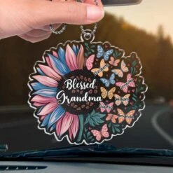 Blessed To Be Called A Grandma - Family Personalized Custom Car Ornament - Acrylic Custom Shaped - Gift For Mom, Grandma -Pawfect House Sale 67a42eddf358c