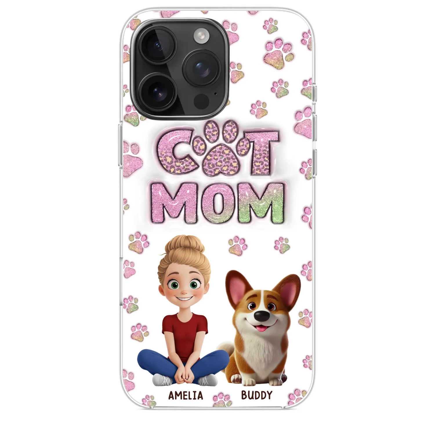 Home Is Where The Paws Are - Dog & Cat Personalized Custom 3D Inflated Effect Printed Clear Phone Case - Gift For Pet Owners, Pet Lovers 2 Home Is Where The Paws Are - Dog & Cat Personalized Custom 3D Inflated Effect Printed Clear Phone Case - Gift For Pet Owners, Pet Lovers - Image 2