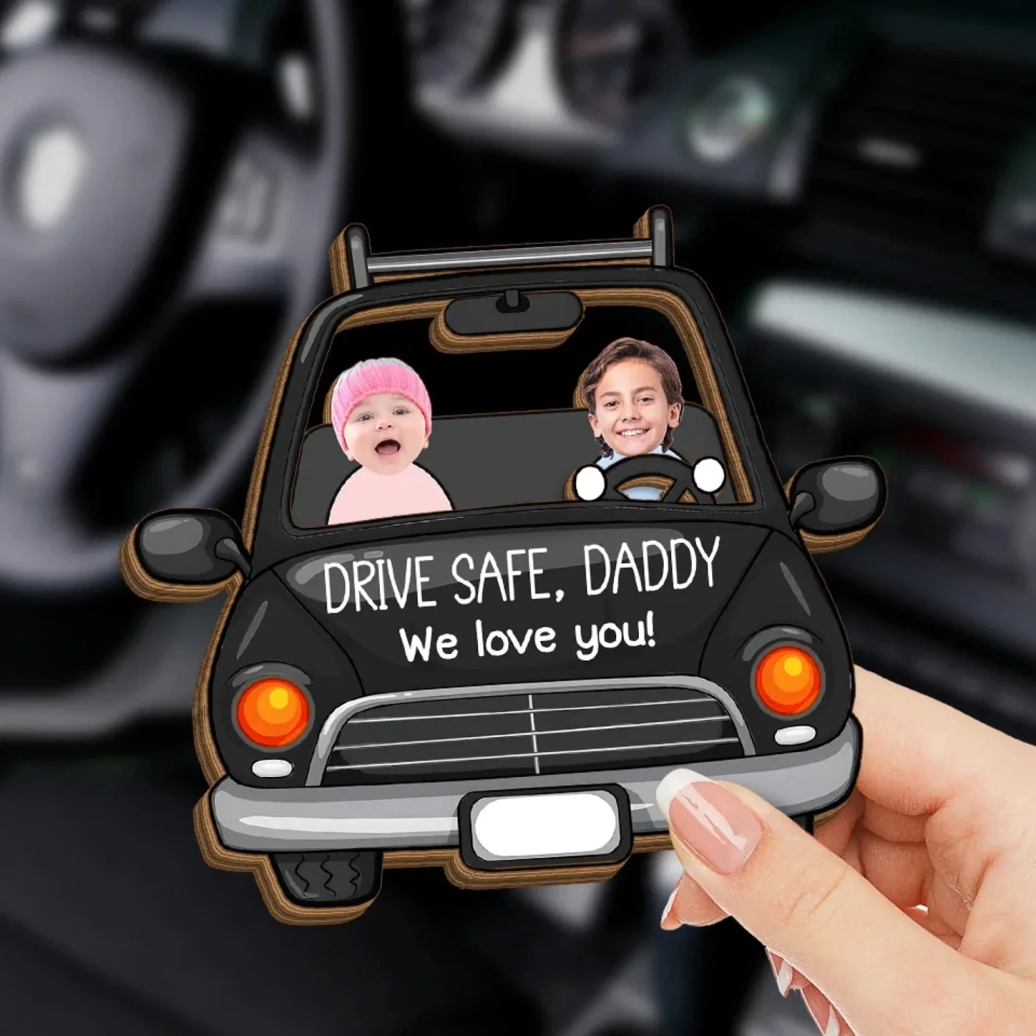 Custom Photo Safe Travels, We Love You Lots - Family Personalized Custom Car Visor Clip - Gift For Family Members 3 Custom Photo Safe Travels, We Love You Lots - Family Personalized Custom Car Visor Clip - Gift For Family Members - Image 3