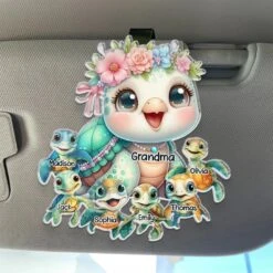 Hugs, Kisses, And Endless Love - Family Personalized Custom Car Visor Clip - Gift For Mom, Grandma