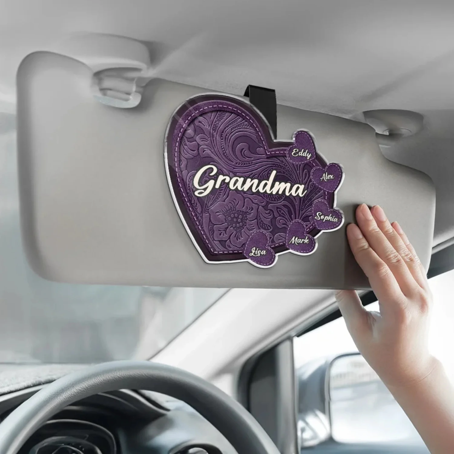 Nothing Stronger Than A Mother’s Love - Family Personalized Custom Car Visor Clip - Gift For Mom, Grandma 4 Nothing Stronger Than A Mother’s Love - Family Personalized Custom Car Visor Clip - Gift For Mom, Grandma - Image 4