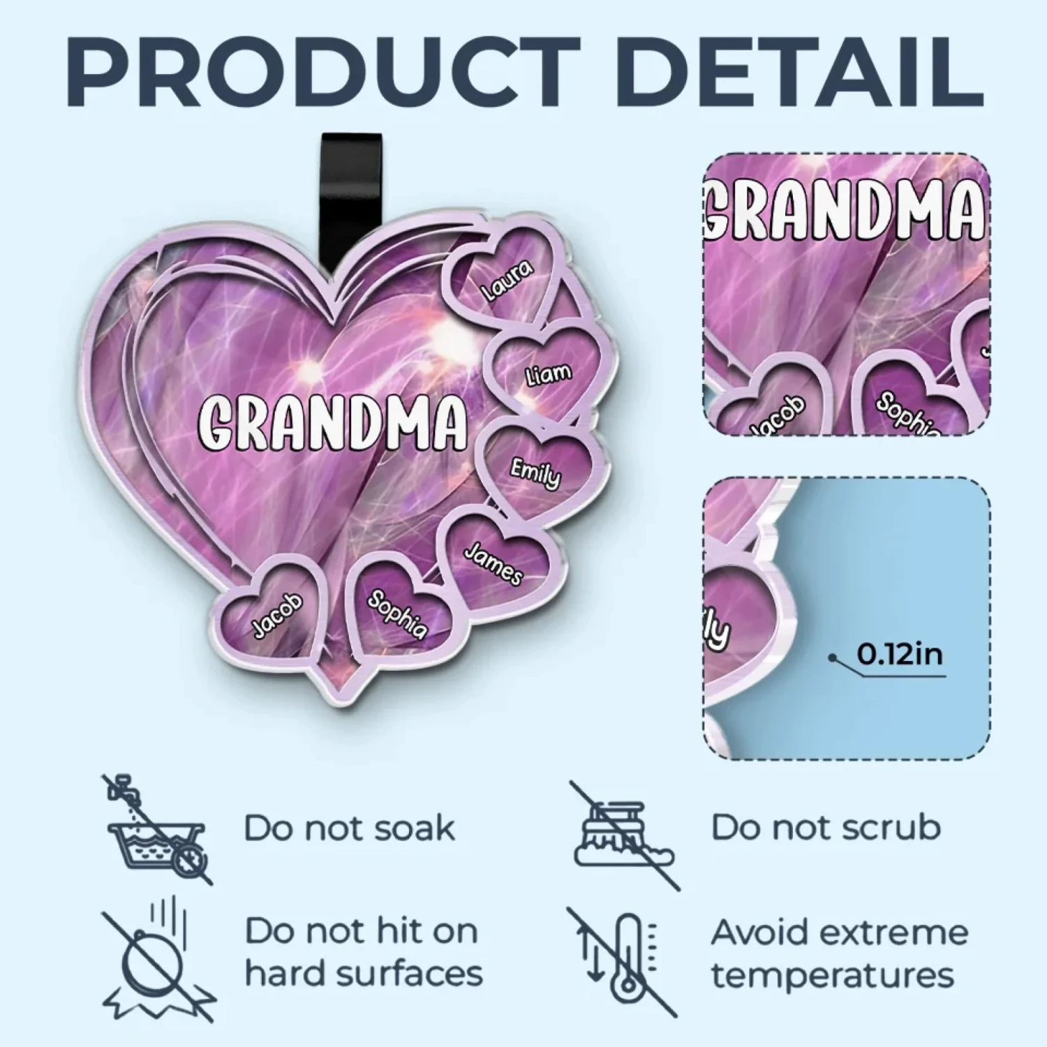 My Kids, My Forever Love - Family Personalized Custom Car Visor Clip - Gift For Mom, Grandma 5 My Kids, My Forever Love - Family Personalized Custom Car Visor Clip - Gift For Mom, Grandma - Image 5