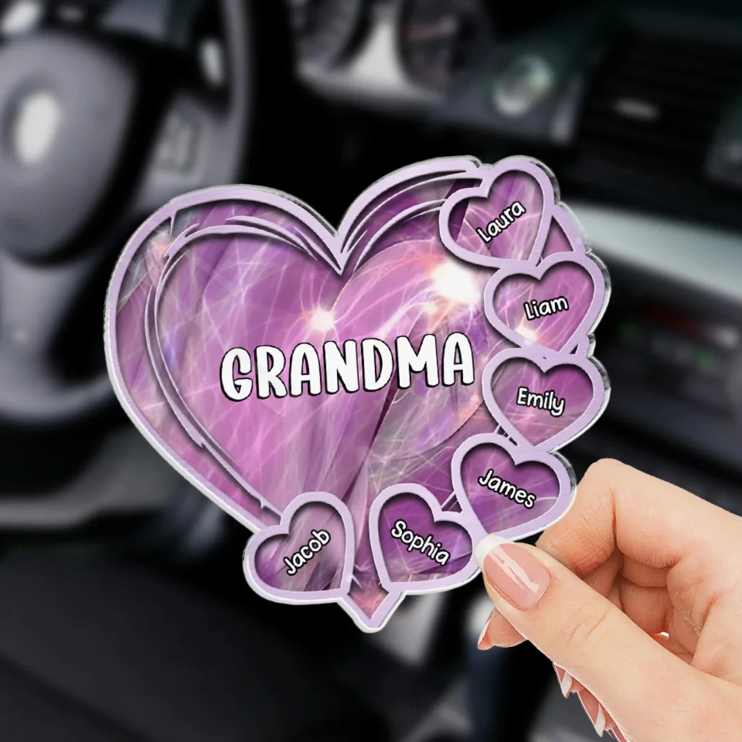 My Kids, My Forever Love - Family Personalized Custom Car Visor Clip - Gift For Mom, Grandma 3 My Kids, My Forever Love - Family Personalized Custom Car Visor Clip - Gift For Mom, Grandma - Image 3