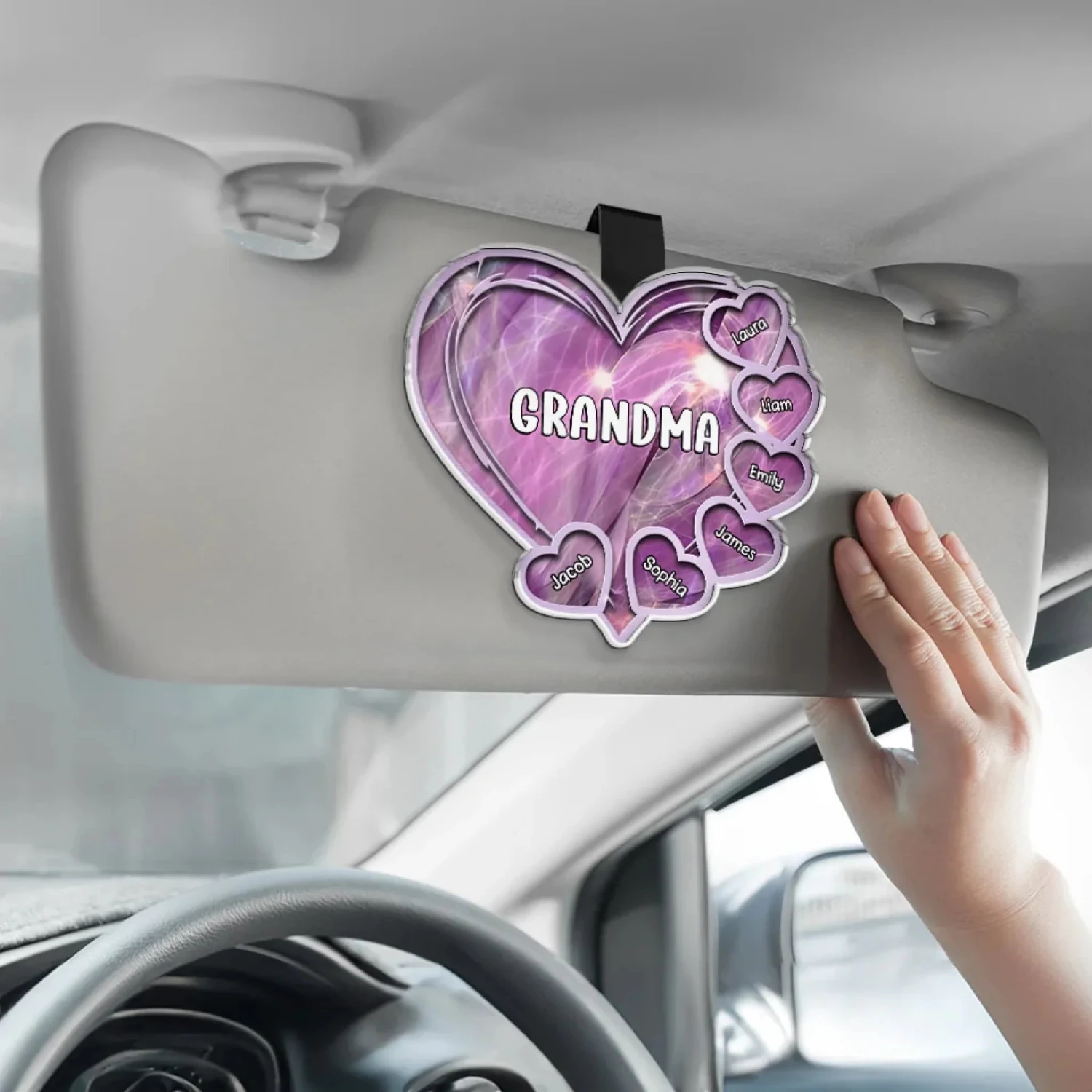 My Kids, My Forever Love - Family Personalized Custom Car Visor Clip - Gift For Mom, Grandma 4 My Kids, My Forever Love - Family Personalized Custom Car Visor Clip - Gift For Mom, Grandma - Image 4