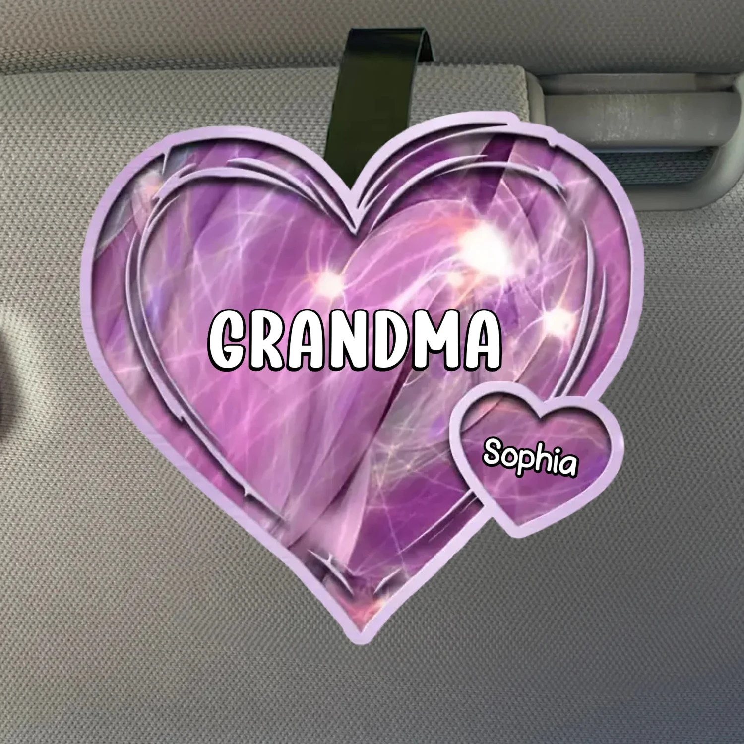 My Kids, My Forever Love - Family Personalized Custom Car Visor Clip - Gift For Mom, Grandma 2 My Kids, My Forever Love - Family Personalized Custom Car Visor Clip - Gift For Mom, Grandma - Image 2