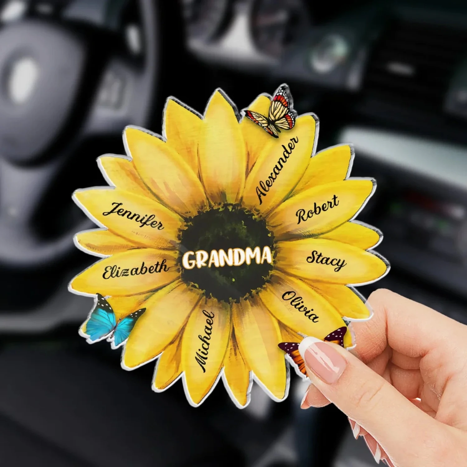 Every Beat Of My Heart Is For My Kids - Family Personalized Custom Car Visor Clip - Gift For Mom, Grandma 3 Every Beat Of My Heart Is For My Kids - Family Personalized Custom Car Visor Clip - Gift For Mom, Grandma - Image 3