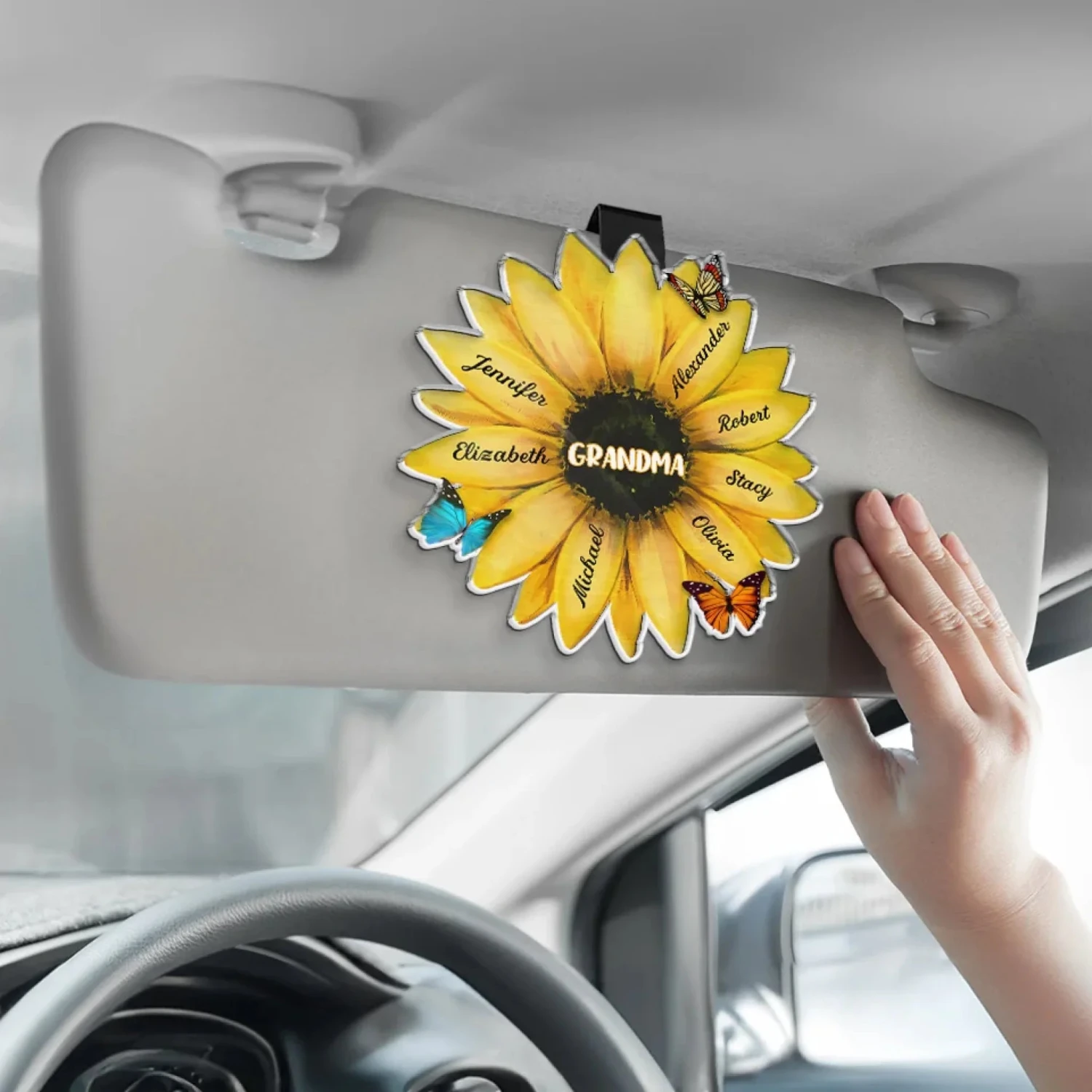 Every Beat Of My Heart Is For My Kids - Family Personalized Custom Car Visor Clip - Gift For Mom, Grandma 4 Every Beat Of My Heart Is For My Kids - Family Personalized Custom Car Visor Clip - Gift For Mom, Grandma - Image 4