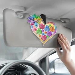 A Grandma Is Warm Hugs And Sweet Memories - Family Personalized Custom Car Visor Clip - Gift For Mom, Grandma -Pawfect House Sale 67ab0a877d8e6