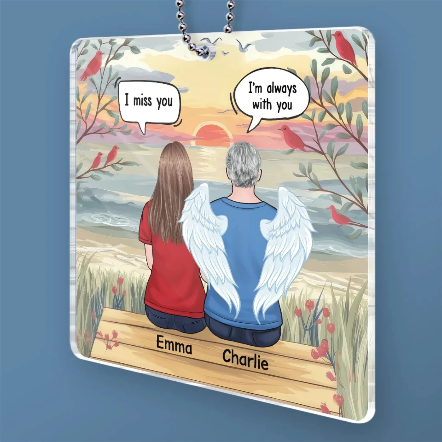 Always In Our Hearts - Memorial Personalized Custom Car Ornament - Acrylic Custom Shaped - Sympathy Gift For Family Members 3 Always In Our Hearts - Memorial Personalized Custom Car Ornament - Acrylic Custom Shaped - Sympathy Gift For Family Members - Image 3