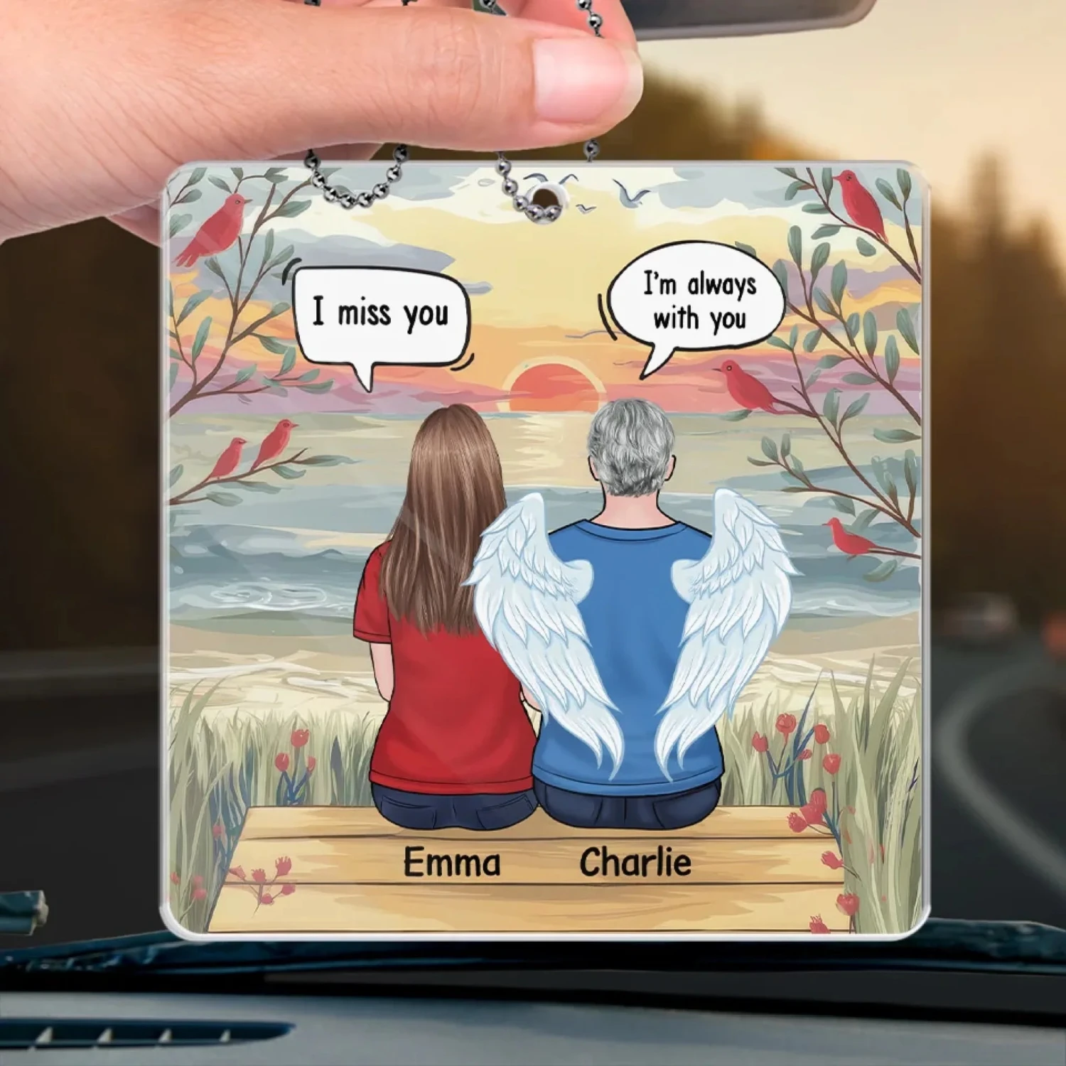 Always In Our Hearts - Memorial Personalized Custom Car Ornament - Acrylic Custom Shaped - Sympathy Gift For Family Members 4 Always In Our Hearts - Memorial Personalized Custom Car Ornament - Acrylic Custom Shaped - Sympathy Gift For Family Members - Image 4