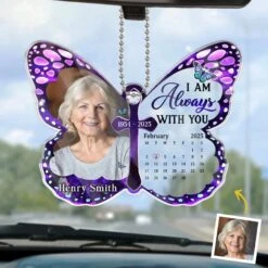 Custom Photo I'm Always With You, In Love And Memory - Memorial Personalized Custom Car Ornament - Acrylic Custom Shaped - Sympathy Gift For Family Members