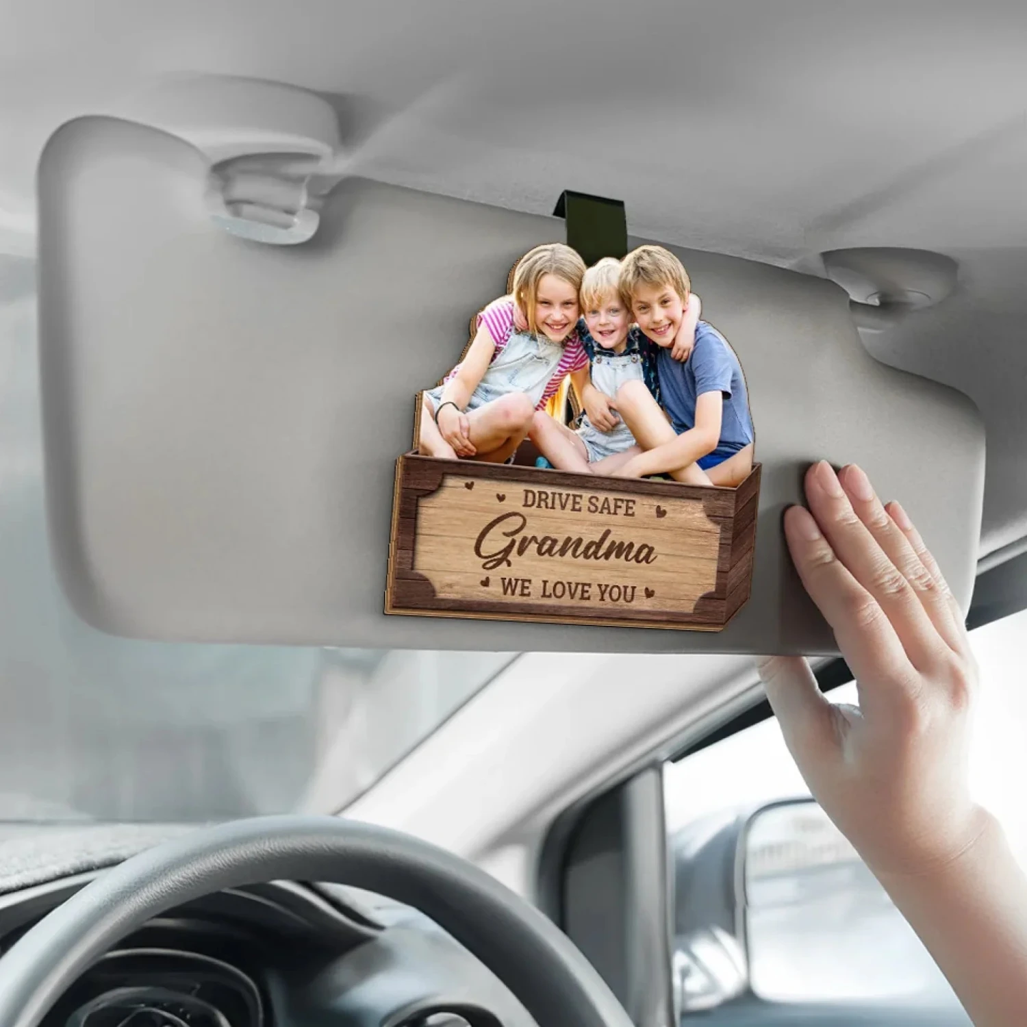 Custom Photo Together We Make A Family - Family Personalized Custom Car Visor Clip - Mother's Day, Gift For Family Members, Mom, Grandma 4 Custom Photo Together We Make A Family - Family Personalized Custom Car Visor Clip - Mother's Day, Gift For Family Members, Mom, Grandma - Image 4