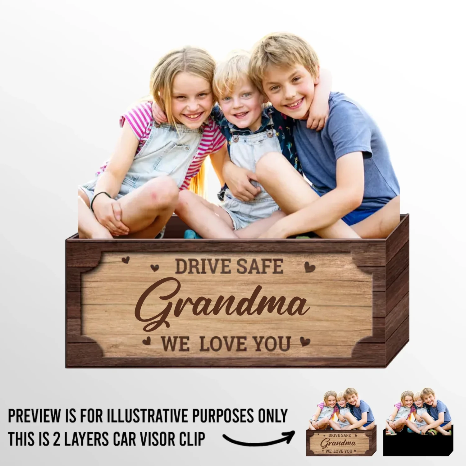 Custom Photo Together We Make A Family - Family Personalized Custom Car Visor Clip - Mother's Day, Gift For Family Members, Mom, Grandma 2 Custom Photo Together We Make A Family - Family Personalized Custom Car Visor Clip - Mother's Day, Gift For Family Members, Mom, Grandma - Image 2